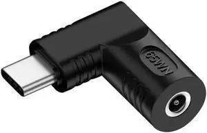 DC Jack 3.5x1.35mm Input to USB-C Type-C Angled 90 Degree Power Plug Charge Adapter for Laptop Phone DC Jack 3.5x1.35mm Input to USB-C Type-C Angled 90 Degree Power Plug Charge Adapter for Laptop Phone