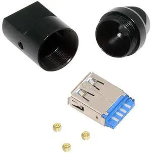 USB 3.0 Type-A Female Socket Receptacle Connector Solder Type with Aluminum Alloy Shell Customization for 6.0mm Cable USB 3.0 Type-A Female Socket Receptacle Connector Solder Type with Aluminum Alloy Shell Customization for 6.0mm Cable