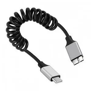 USB-C Type-C Host to Micro-USB3.0 Male OTG Stretch Coiled Cable 100cm Extension 5Gbps for Disk Phone Camera Data USB-C Type-C Host to Micro-USB3.0 Male OTG Stretch Coiled Cable 100cm Extension 5Gbps for Disk Phone Camera Data