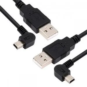 Cable 2pcs/lot Left & Right Angled Mini USB B Type 5pin Male 90 Degree to USB 2.0 Male Power Data Cable 50cm