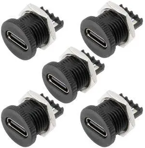 5pcs/set DIY OEM Type C Female Socket Connector to 6Pin PCBA Pinout Scew Nut Mount Type DC 5V/20V PD Power 5pcs/set DIY OEM Type C Female Socket Connector to 6Pin PCBA Pinout Scew Nut Mount Type DC 5V/20V PD Power