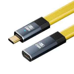 USB4 Male to Female Extension Cable 20Gbps Flat Slim FPC Cable with 100W and 8K 5K USB4.0 Type-C Compatible with Thunderbolt3/4 USB4 Male to Female Extension Cable 20Gbps Flat Slim FPC Cable with 100W and 8K 5K USB4.0 Type-C Compatible with Thunderbolt3/4