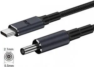 Type C USB-C Input to 20V DC 5.5*2.1mm Output Power 100W 135W 140W 65W PD Charge Cable for Laptop Type C USB-C Input to 20V DC 5.5*2.1mm Output Power 100W 135W 140W 65W PD Charge Cable for Laptop