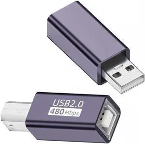 2pcs/lot USB 2.0 B Type Female to Type-A & Type-B Male Extension Adapter for Printer Scanner Disk