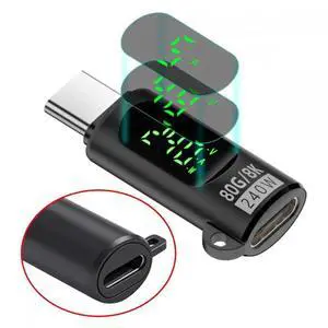 USB5.0 80Gbps Male to Female Extension Adapter Smart LED Display with 240W 8K 5K Compatible with USB4.0 Thunderbolt3/4/5 USB5.0 80Gbps Male to Female Extension Adapter Smart LED Display with 240W 8K 5K Compatible with USB4.0 Thunderbolt3/4/5