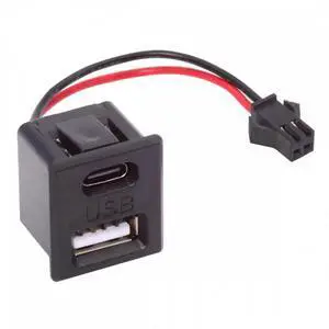 DIY OEM Type-C & Type-A Female Socket to 2Pin Header Cable Pitch=2.54mm Latch Mount Type DC 5V Power