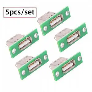 5pcs/set DIY OEM USB Type-A Female Socket Connector with Panel Mount Solder Type 5pcs/set DIY OEM USB Type-A Female Socket Connector with Panel Mount Solder Type