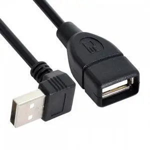 USB 2.0 Type-A Male to USB Female M-F Extension Cable 20cm 90 Degree Up Angled Type