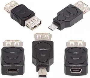 5pcs/lot Micro USB 2.0 OTG Mini USB 5Pin Type-A Male to Female Data Charge Adapter