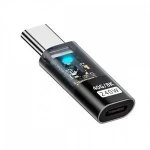 Transparent LED USB4 Type C Male to Female Extension 240W Power 40Gbps Data 8K Video Adapter for Phone Laptop Transparent LED USB4 Type C Male to Female Extension 240W Power 40Gbps Data 8K Video Adapter for Phone Laptop