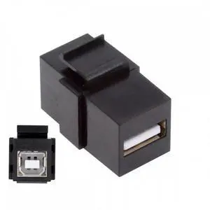 USB2.0 A Female to Type-B Female Extension Keystone Jack Coupler Adapter for Wall Plate Panel USB Cable