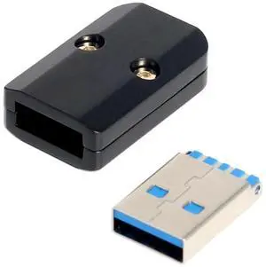 USB 3.0 Type-A Male Plug Connector Solder Type with Aluminum Alloy Shell Black Customization for 6.0mm Cable USB 3.0 Type-A Male Plug Connector Solder Type with Aluminum Alloy Shell Black Customization for 6.0mm Cable