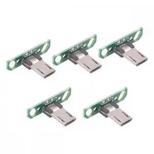 Cable 5pcs/set DIY OEM Micro USB2.0 Male Plug Long Connector 13mm Length with PCB Mounting Assembly Solder Type