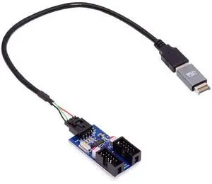 USB 3.1 Front Panel Header Male Type-E to USB 2.0 Type-A Male 1 to 2 Female Motherboard 9pin 10pinHeader HUB Adapter Port Multiplier