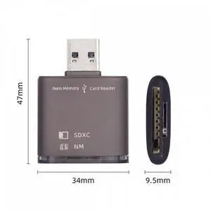 USB 3.0 to NM Nano Memory Card & SD Card Reader Writerfor Mate Seial Phone & Camera & Laptop