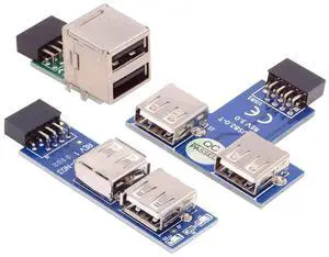 3pcs/set 9Pin USB2.0 Motherboard Front Panel Header Female to Dual USB Female Adapter Vertical Horizontal Type