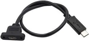 Type-C USB 3.0 USB-C Male to Micro 3.0 Type-B Female Screw Mount Type Extension Cable 5Gbps