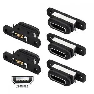 5pcs/set DIY OEM USB2.0 Micro-B Female Receptacle Socket Connector with Mounting Waterproof SMT Type 480Mbps 5pcs/set DIY OEM USB2.0 Micro-B Female Receptacle Socket Connector with Mounting Waterproof SMT Type 480Mbps