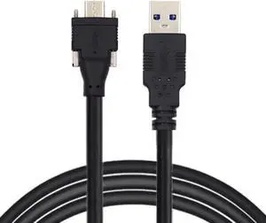 5 Meters USB 3.1 Type-C Dual Locking Connector to Standard USB3.0 Data Cable for Camera With Panel Mount Screw