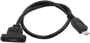 Micro USB 2.0 5Pin Male to Micro 3.0 Type-B Female Screw Mount Type Extension Cable 480Mbps Micro USB 2.0 5Pin Male to Micro 3.0 Type-B Female Screw Mount Type Extension Cable 480Mbps