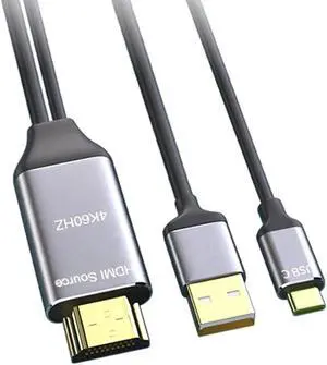 Reversible HDMI 1.4 Source to USB 3.1 Type C USB-C Displays Male 4K HDTV Cable for Laptop Monitor 1.8m