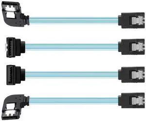 Chenyang 4pcs/lot 90 Degree Angled Type Internal 4-SATA Host to 4SATA 7pin Target Disk 6Gbps Data Server Cable 25cm