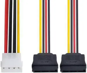 SA-056 IDE to Dual SATA II 15pin Y Splitter 10cm Hard Disk Power Supply Extension Cable