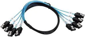 Internal SAS 4 SATA Host to 4 SATA 7pin Target Hard Disk 6Gbps Data Server Raid Cable 50cm Internal SAS 4 SATA Host to 4 SATA 7pin Target Hard Disk 6Gbps Data Server Raid Cable 50cm