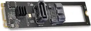 SA-044 NGFF Key B+M PCI Express to SATA 3.0 6Gbps Dual Ports Vertical Horizontal Adapter Converter Hard Drive Extension Card JMB582 2280 SA-044 NGFF Key B+M PCI Express to SATA 3.0 6Gbps Dual Ports Vertical Horizontal Adapter Converter Hard Drive Extension Card JMB582 2280
