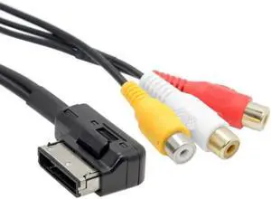CA-027 AMI MMI to 3 RCA Audio Video Cable Female DVD video and audio input cable For Audi A1 A7 A8 VW Car