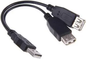 U2-136 USB 2.0 A Male to Dual Data USB 2.0 A Female + Power Cable USB 2.0 A Female Extension Cable 20cm