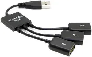 U2-354 USB 2.0 to 3 Ports Hub Cable Bus Power 1 to 3 for Laptop Notebook PCMouseDiskPrinter