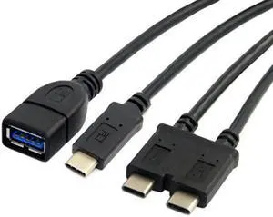 UC-019 Dual Cable USB 3.1 Type-C to USB-CUSB 3.0 Female OTG Data Cable for New 13 inch Macbook Pro
