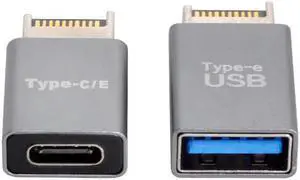 UC-010 2pcs USB 3.1 Front Panel Header Male Type-E to Type-AType-C USB-C Motherboard Extension Data Adapter