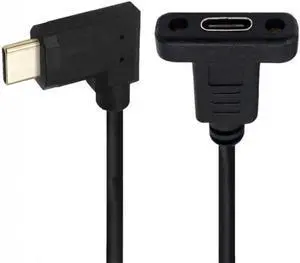 UC-049-RI 90 Degree LeftRight Angled USB-C USB 3.1 Type C Male to Female Extension Data Cable 30cm