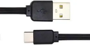 UC-096-BK-0.13M 13cm USB 2.0 Type-A Male to USB-C Type-C Male Male Data Flat Slim FPC Cable for FPVDiskPhone