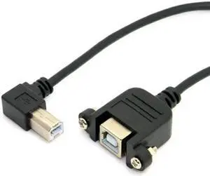 U2-132-RI-1.0M Right angled USB B Male to Female extension cable with screws for Panel Mount 1m