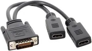 DB-028 DMS-59Pin Male to Dual HDMI 1.4 HDTV Female Splitter Extension Cable for PC Graphics Card