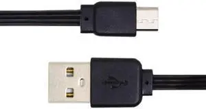U2-036-BK-0.13M 13cm USB 2.0 Type-A Male to Micro USB Male Male Data Flat Slim FPC Cable for FPVDiskPhone
