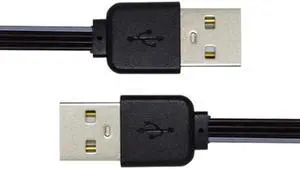 U2-028-BK-0.13M 13cm USB 2.0 Type-A Male to Type-A Male Male Data Flat Slim FPC Cable for FPVDiskPhone