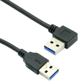 U3-069-RI 90 Degree Right Angled USB 3.0 A Type Male to Straight A Type Male Data Cable 40cm