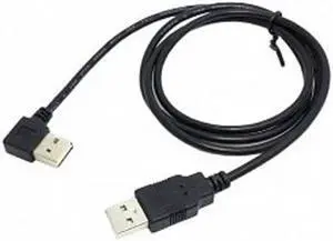 U2-061-RI-1.0M USB 2.0 Male to Male Data Cable 100cm Reversible Design LeftRight Angled 90 Degree