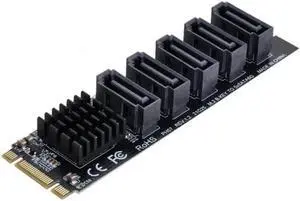 SA-035 NGFF Key B+M to SATA 3.0 6Gbps 5 Ports Adapter Converter PM Multi Port Select JMB575 2280 SA-035 NGFF Key B+M to SATA 3.0 6Gbps 5 Ports Adapter Converter PM Multi Port Select JMB575 2280