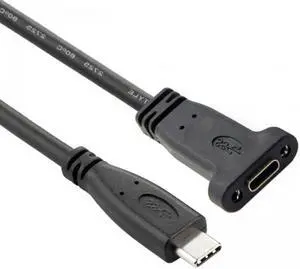 UC-041 USB-C USB 3.1 Type C Male to Female Extension Data Cable with Panel Mount Screw Hole