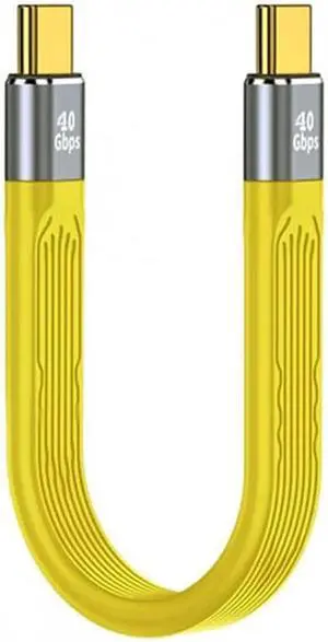 UC-002-0.13Y Yellow Type-C USB-C Male to Male USB4 40Gbps 100W 8K Flat Slim FPC Data Cable for LaptopPhone 13cm