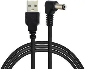 U2-184-RI USB 2.0 A Type Male to Right Angled 90 Degree 5.5 x 2.1mm DC 5V Power Plug Barrel Connector Charge Cable