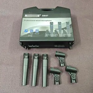 SM57LCwired microphone with professional dynamicdiaphragm microphone for instrument and drum sound pickup, portable case set