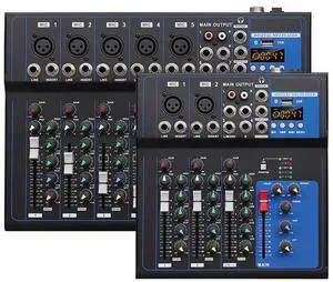 4-chaneland 7-chanelmixingconsole with loopback for ive streamingin home theater, equipped with UsB and Bluetooth Dj mixerfor audio mixing