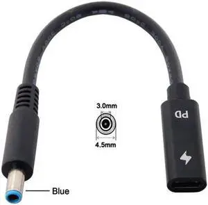 UC-109-4530HP Type C USB-C Female Input to DC 4.5*3.0mm Power PD Charge Cable fit for HP Laptop 18-20V