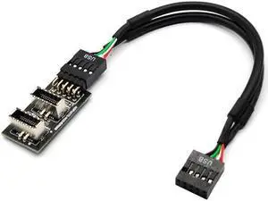 UC-022 Dual USB 3.1 Front Panel Socket Key-A Type-E to USB 2.0 9Pin 10Pin Mainboard Header Male Cable Extension Adapter